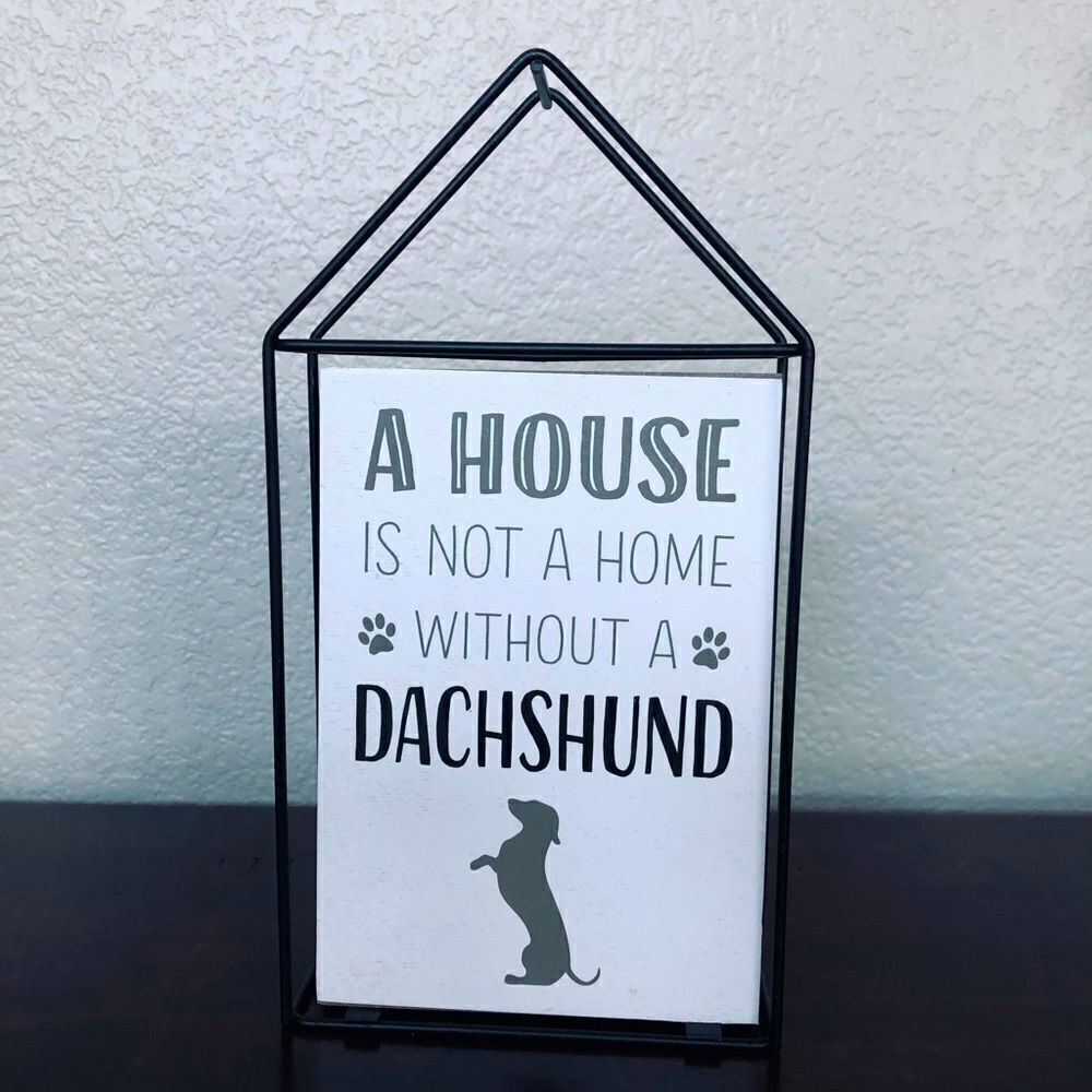 Dachshund Dog Modern Farmhouse Wood Metal Decor Sign